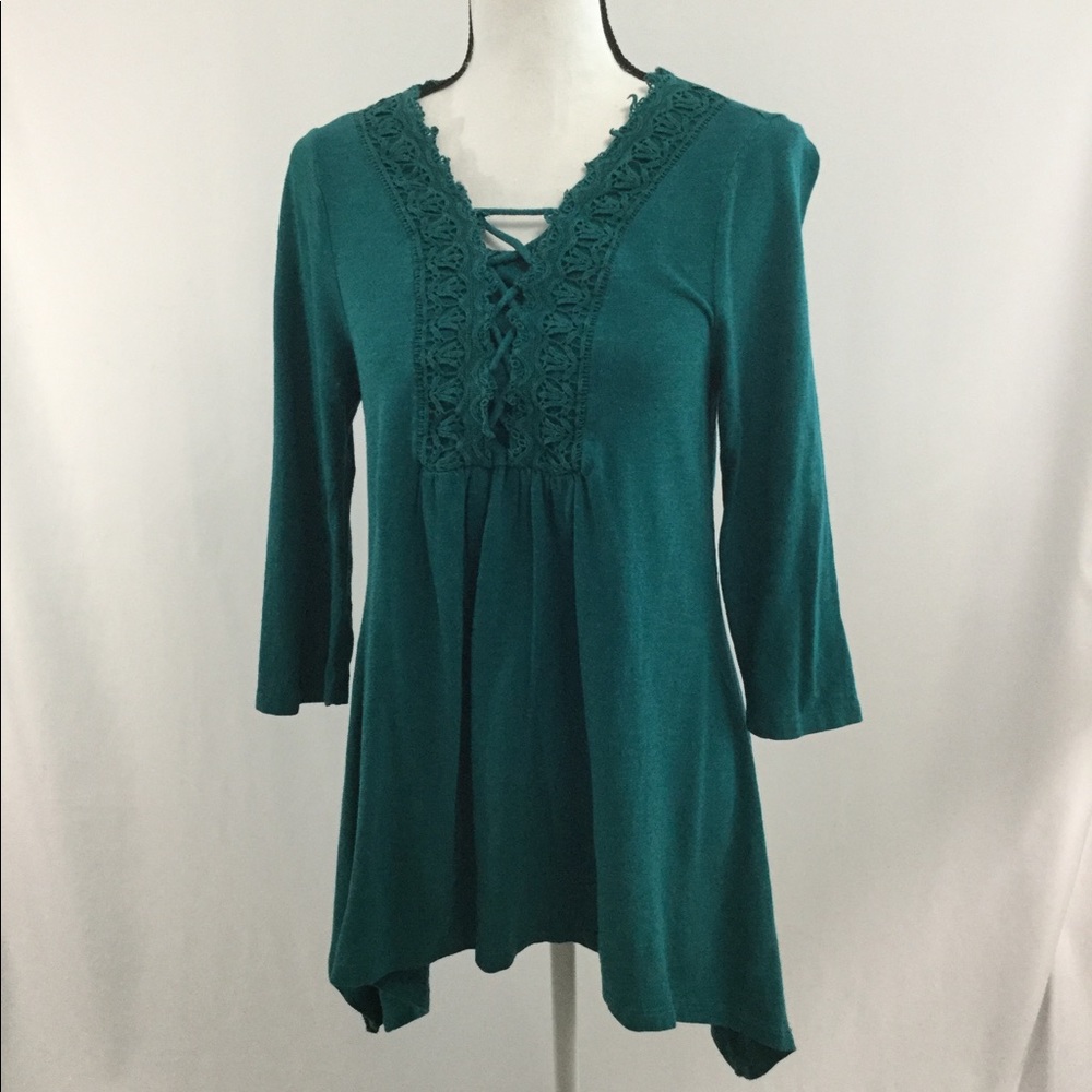 Chico's Tunic Size 0 Small Green Heather